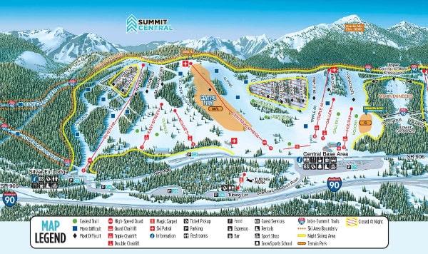 The Summit At Snoqualmie Ski Resort Piste Map