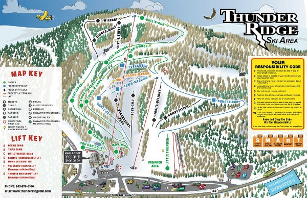 Thunder Ridge Ski Resort Piste Map