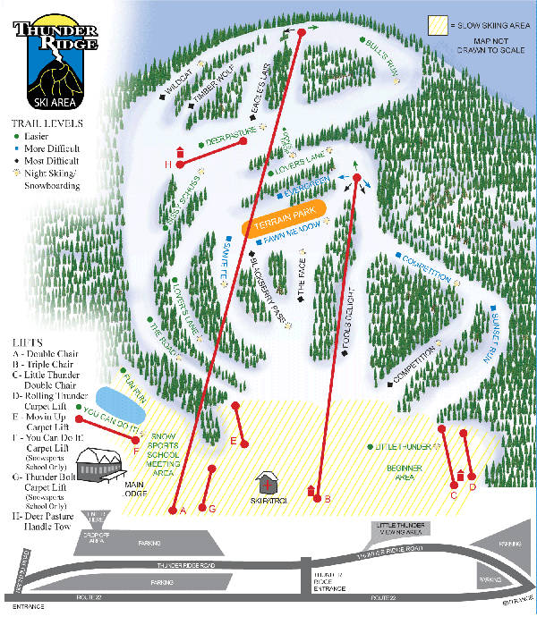 Thunder Ridge Ski Resort Piste Map
