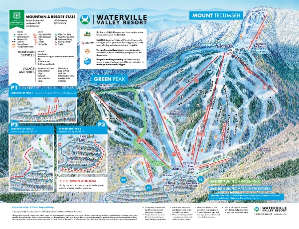 Waterville Valley Ski Resort Piste Ski Trail Map