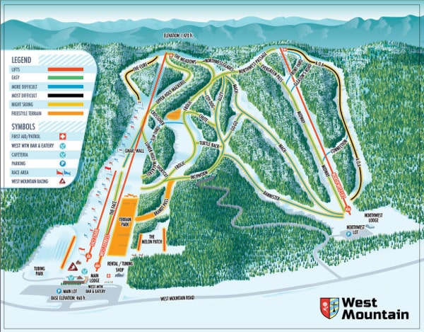 West Mountain Ski Resort Piste Map