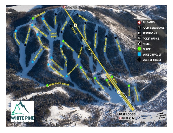 White Pine Ski Resort Piste Map