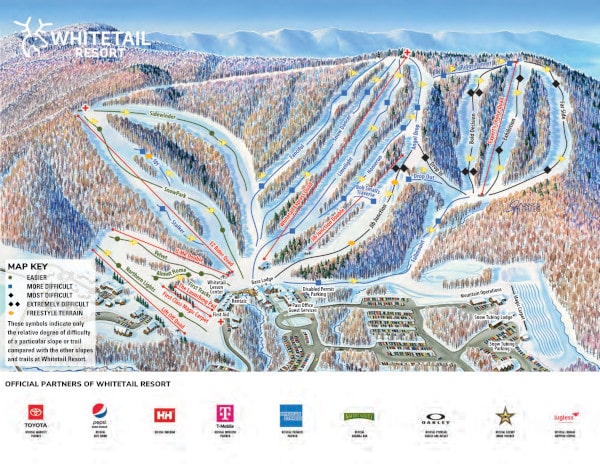 White Tail Ski Resort Piste Map