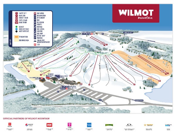 Wilmot Mountain Ski Resort Piste Map