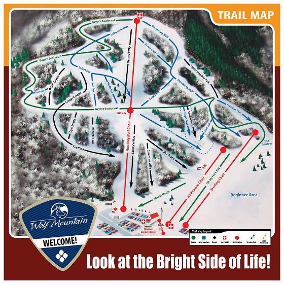 Wolf Mountain Ski Resort Piste Map