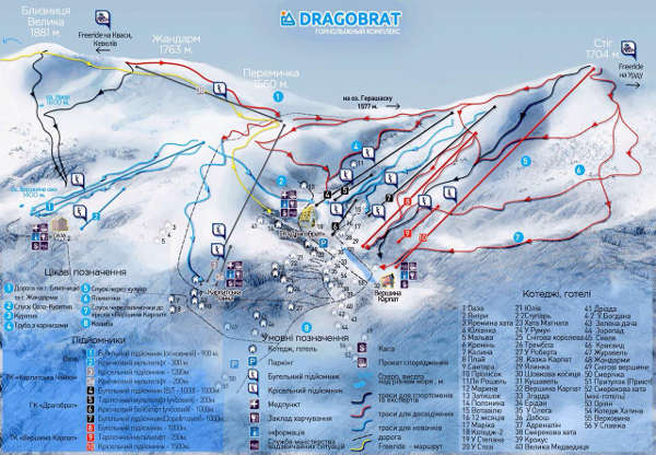 Dragobrat Ski Resort Piste Map