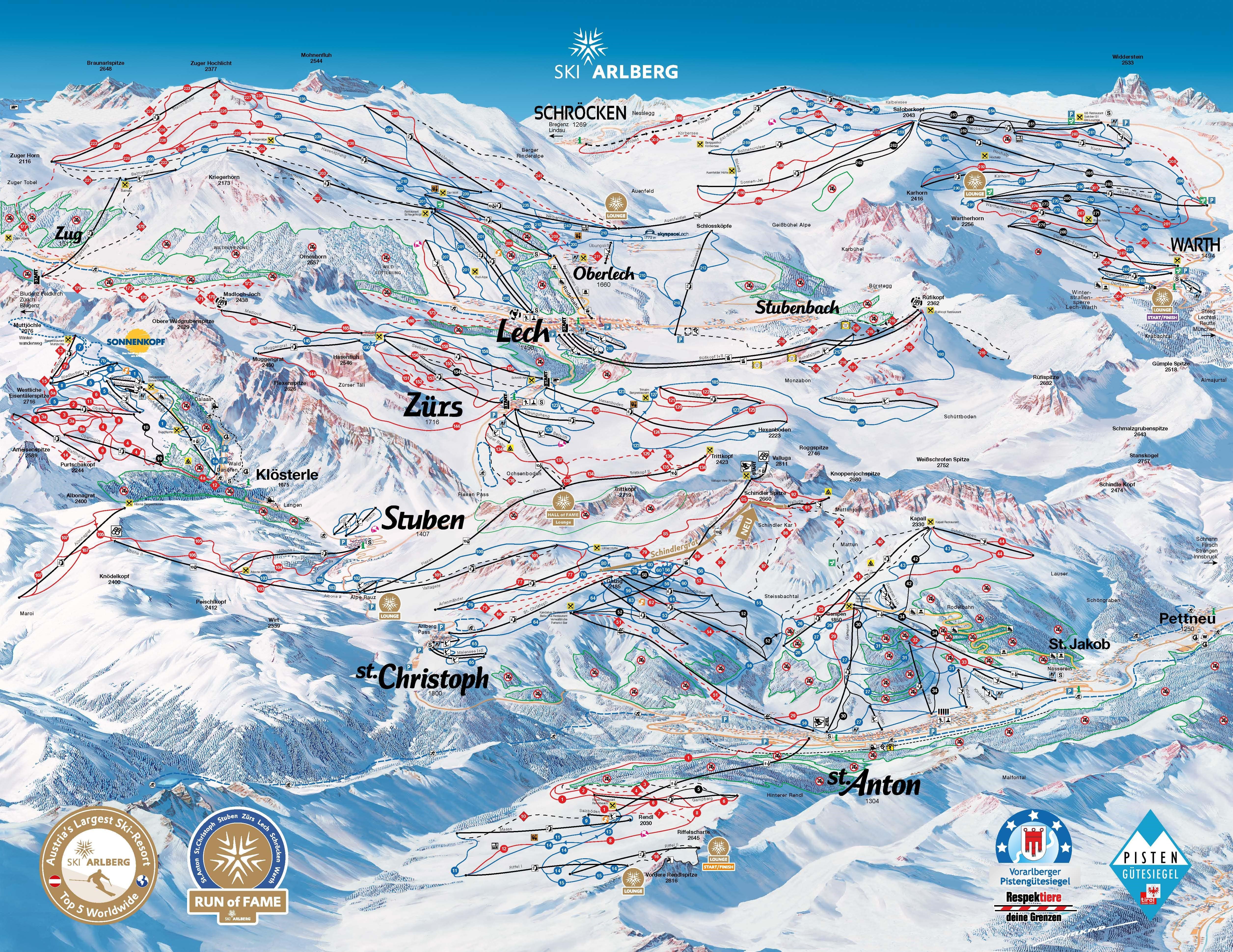 Lech Piste Map