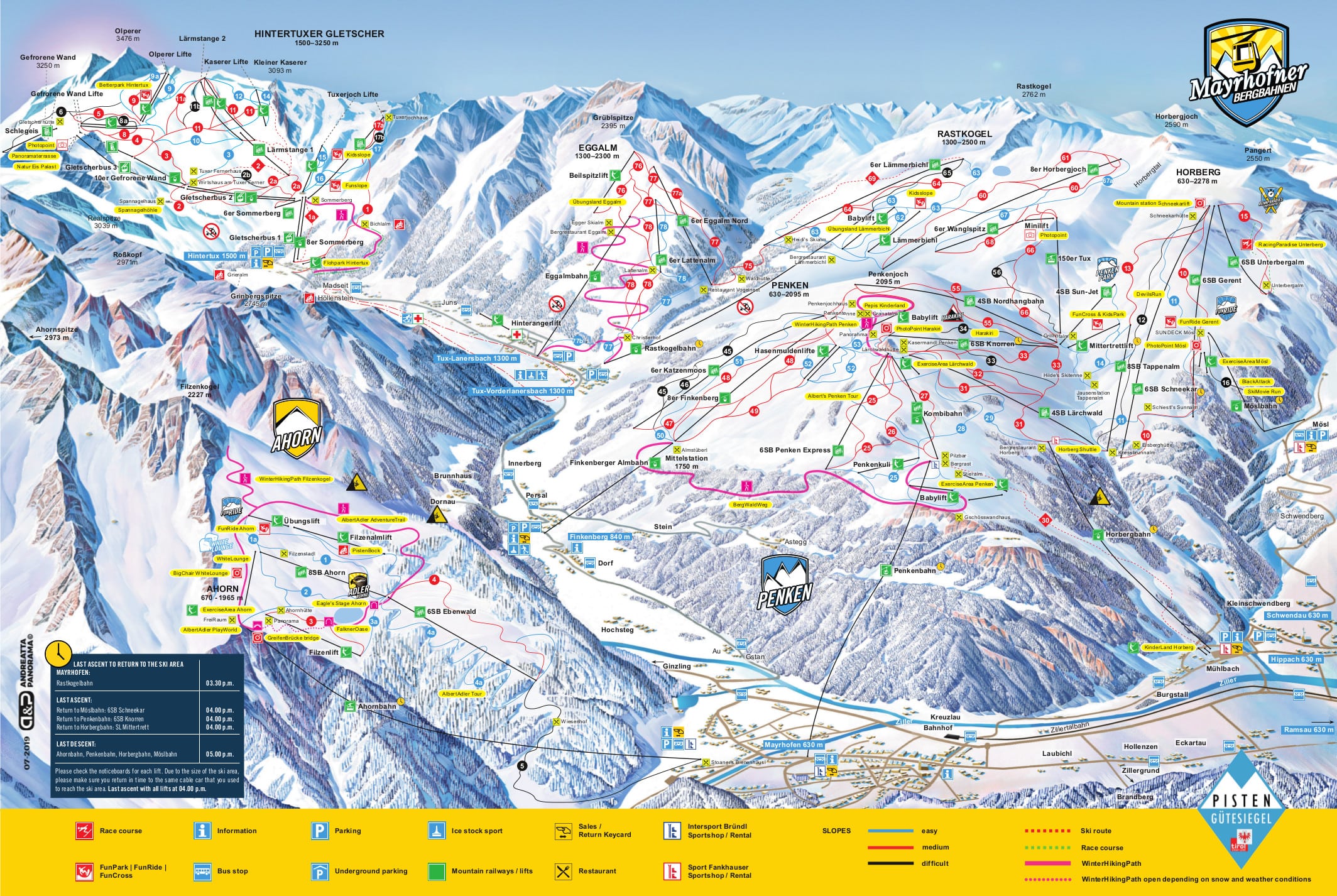 Mayrhofen Piste Map