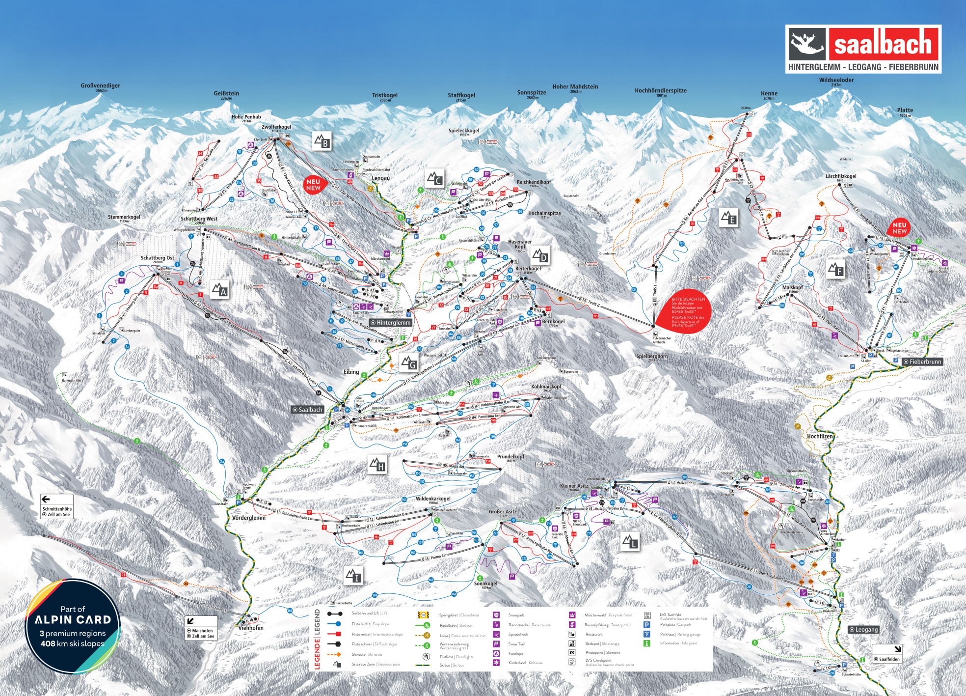 Leogang Piste Map