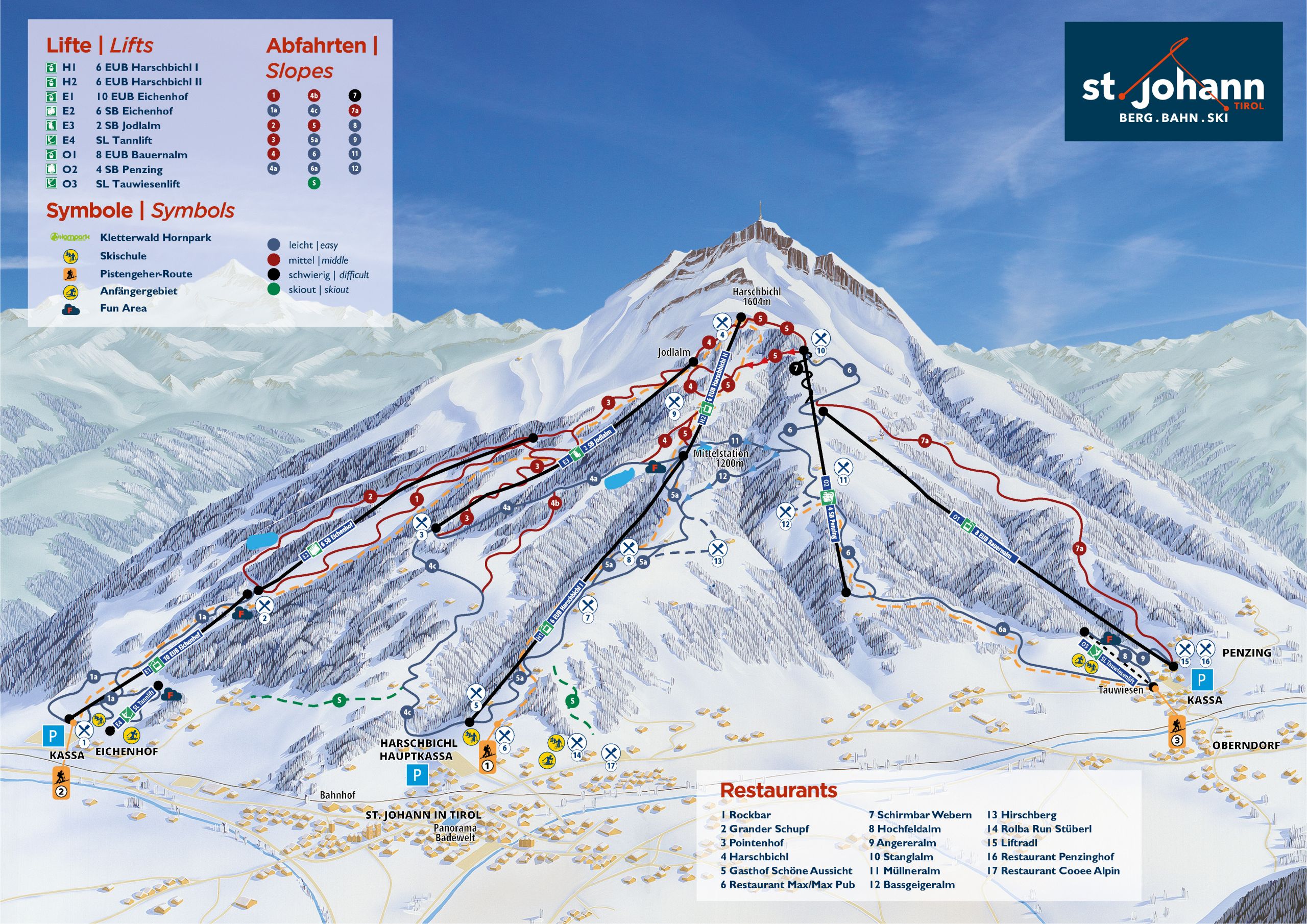 St. Johann in Tirol Piste Map