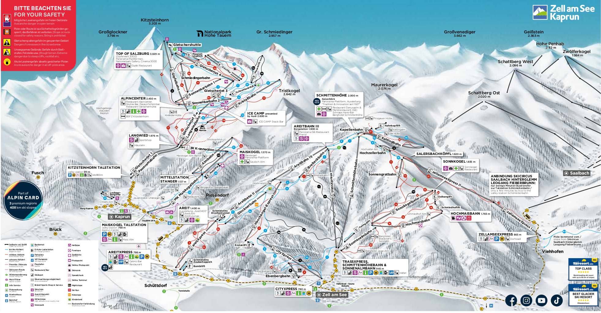 Zell am See Piste Map