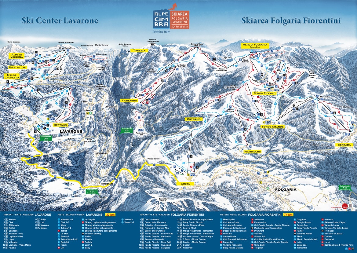 Folgaria Piste Map
