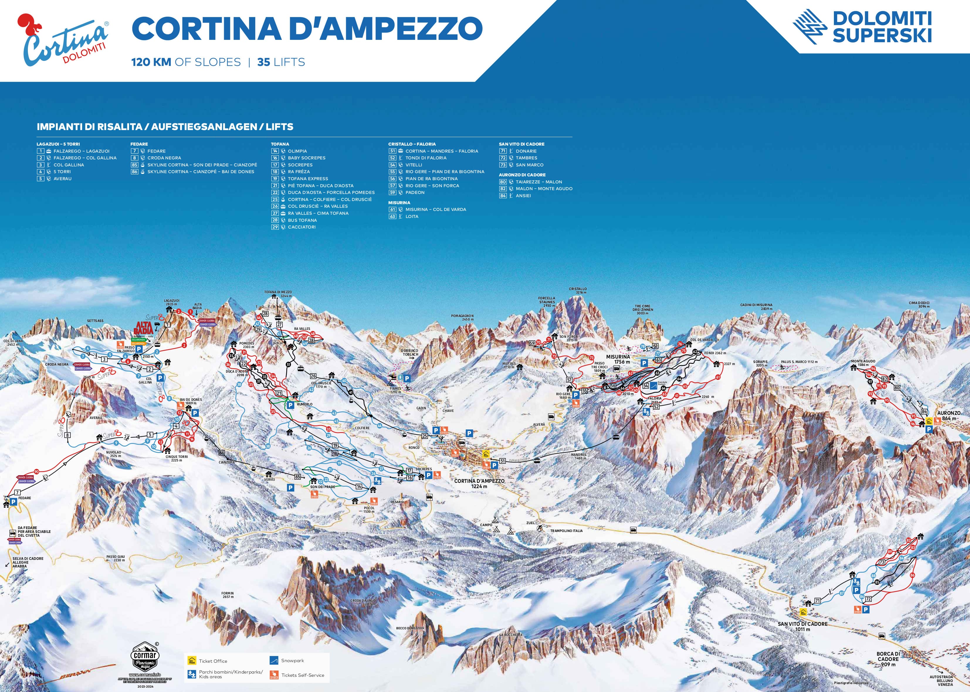 Cortina Piste Map