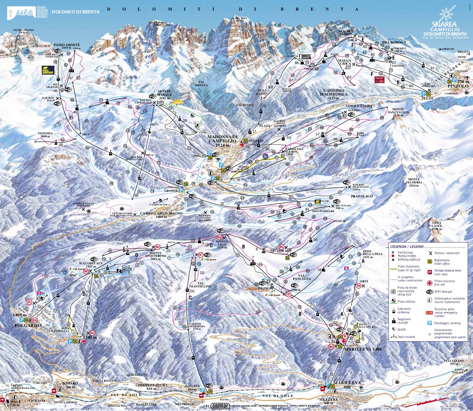 Folgarida Piste Map