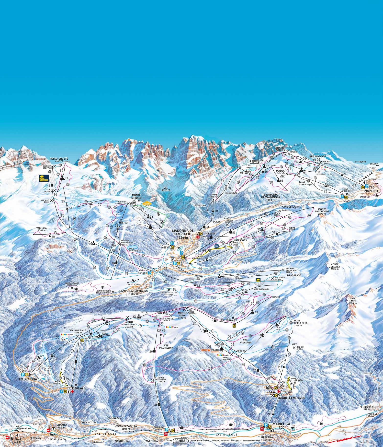 Dolomites Piste Map