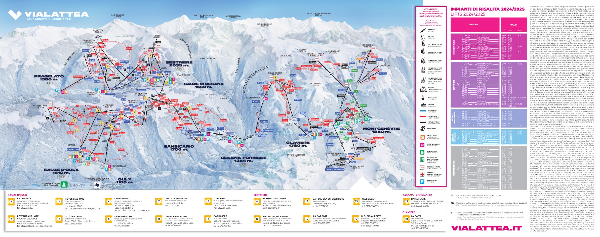 Claviere Piste Map