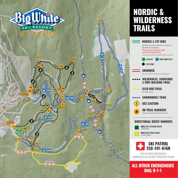 Big White Ski Resort Cross-Country / Nordic Map