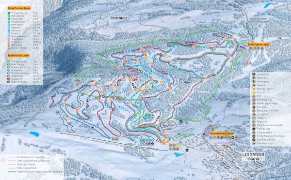 Les Saises Nordic Skiing Piste Map