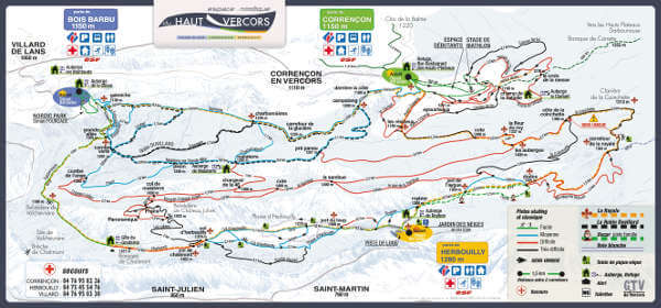 Villard de Lans Corrençon Nordic Ski Trail Map