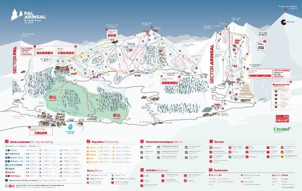 Pal Arinsal Piste Ski Map