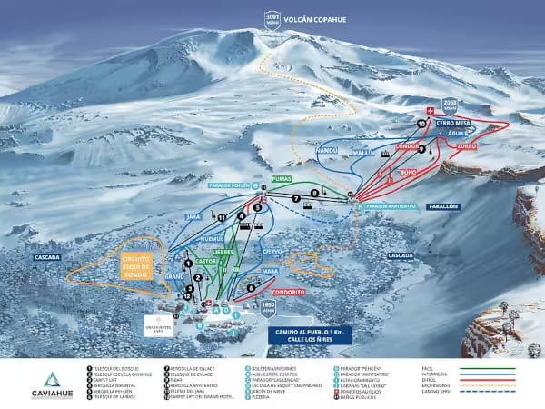 Caviahue Ski Resort Piste Map