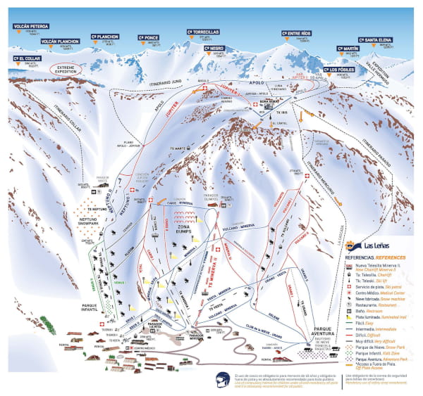 Las Lenas Ski Resort Piste Map