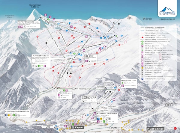 Kitzsteinhorn Ski Resort Piste Ski Map