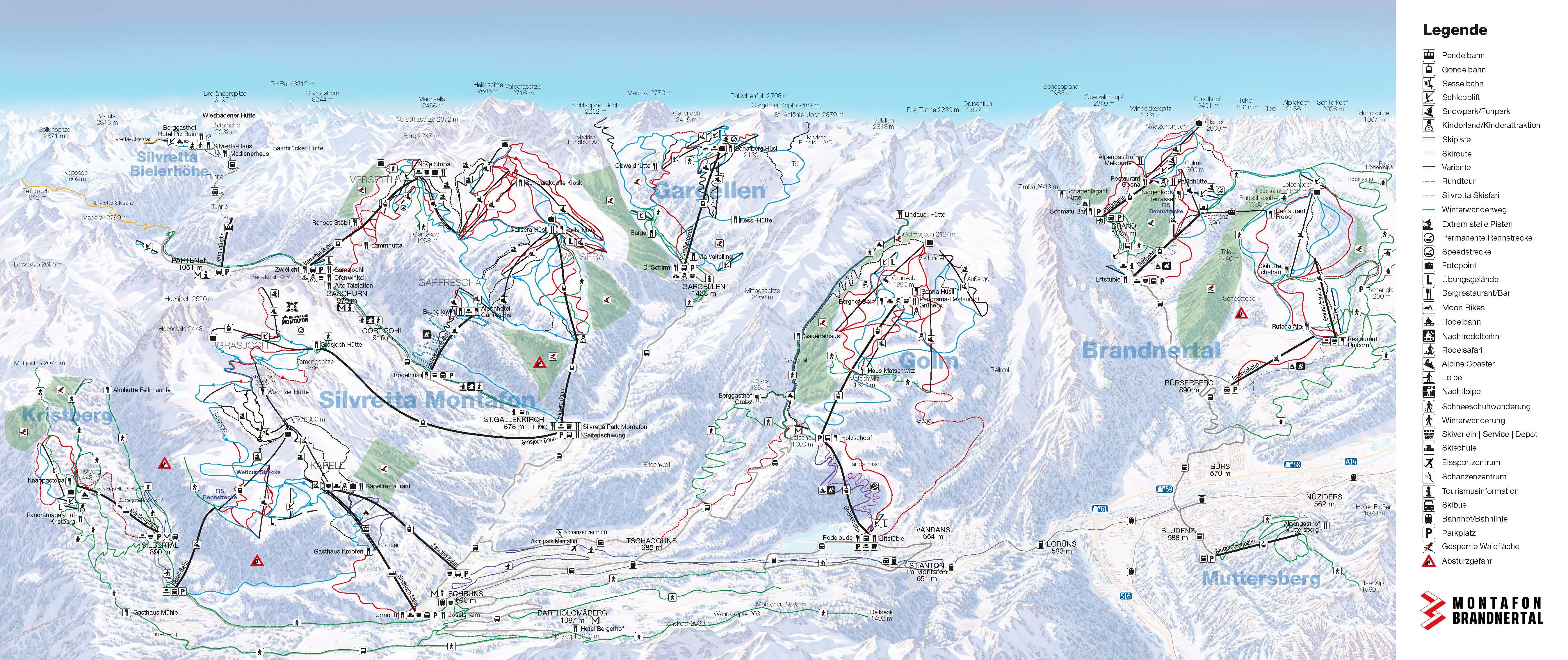 Montafon Ski Resort Piste Map