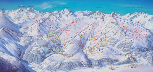 Ski Dimension, Serfaus, Fiss Ladis Piste Map