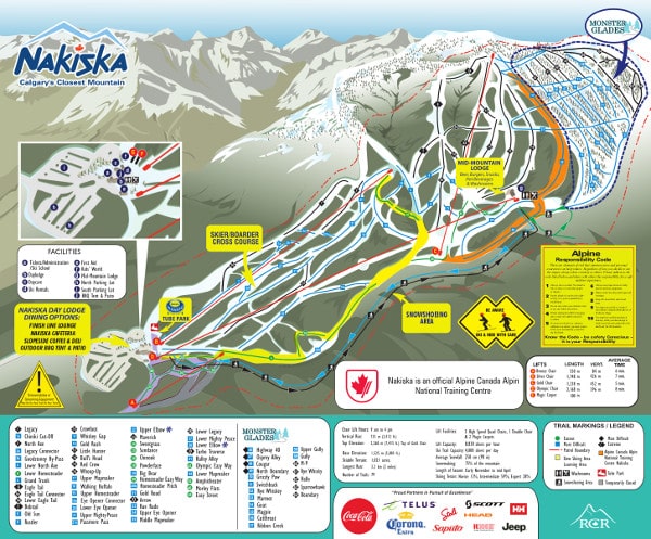 Nakiska Ski Resort Piste Ski Trail Map