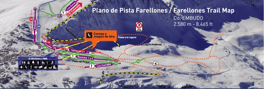 El Colorado Ski Resort Piste Map Farellones Piste Map 