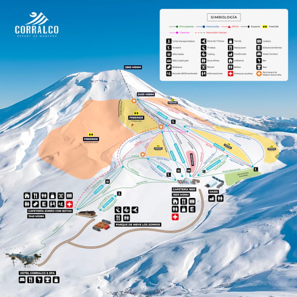 Corralco Ski Resort Piste Map