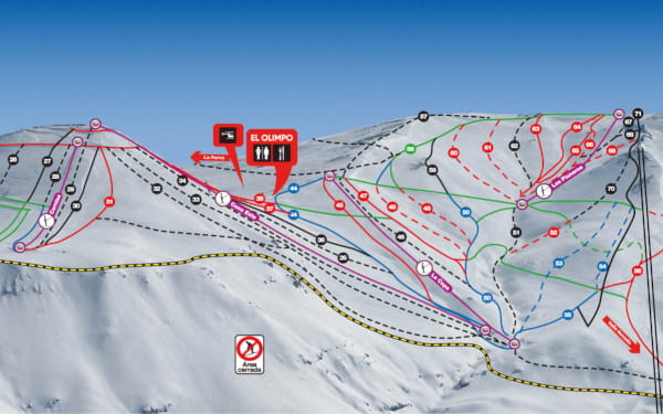 El Colorado Ski Resort Piste Map South East Face Piste Map 