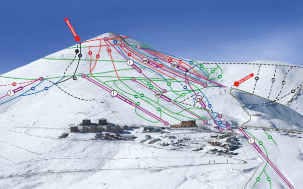 El Colorado Ski Resort Piste Map West Face Piste Map 