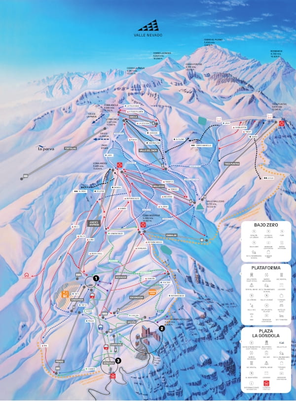 Valle Nevado Ski Resort Piste Map