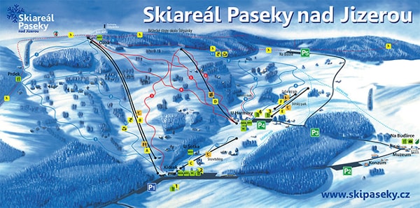 Paseky nad Jizerou Piste Map