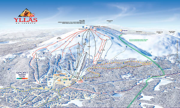 Yllasjavi Piste Map