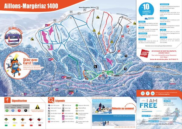 Aillons Margériaz 1400 Piste Map