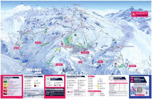 Alpe d'huez Ski Resort Piste Ski Map
