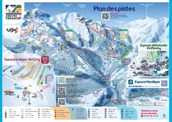 Areches Beaufort Piste Map