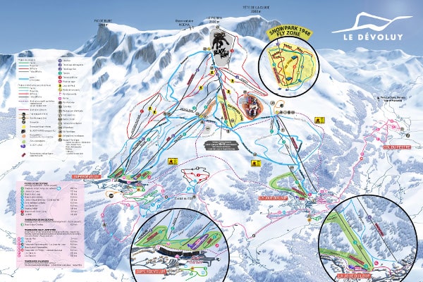 Super Dévoluy and La Joue du Loup Ski Resort Piste Map