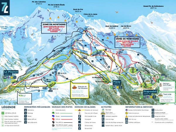Les 7 Laux Piste Ski Map