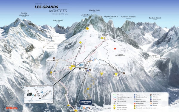 Grand Montets - Argentiere Ski Resort Piste Map