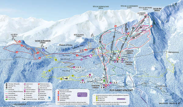 Puy Saint Vincent Piste Map