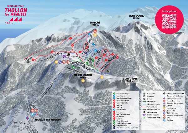 Thollon Les Mémise Piste Map