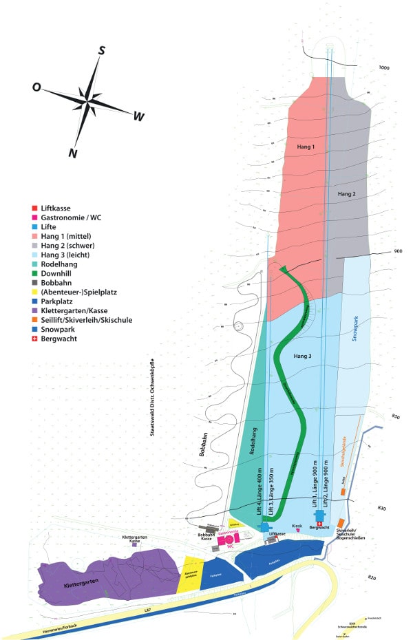 Mehliskopf Ski Resort Piste Map