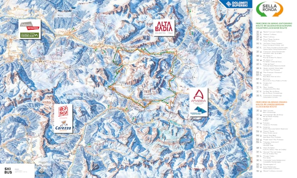 Sella Ronda Piste Ski Map Sella Ronda Piste Map