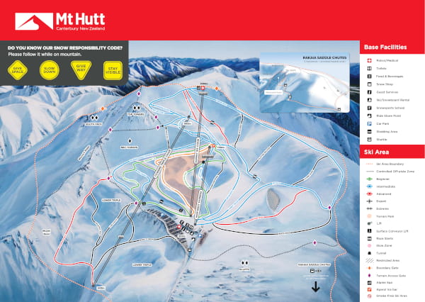 Mt Hutt Ski Resort Piste Map