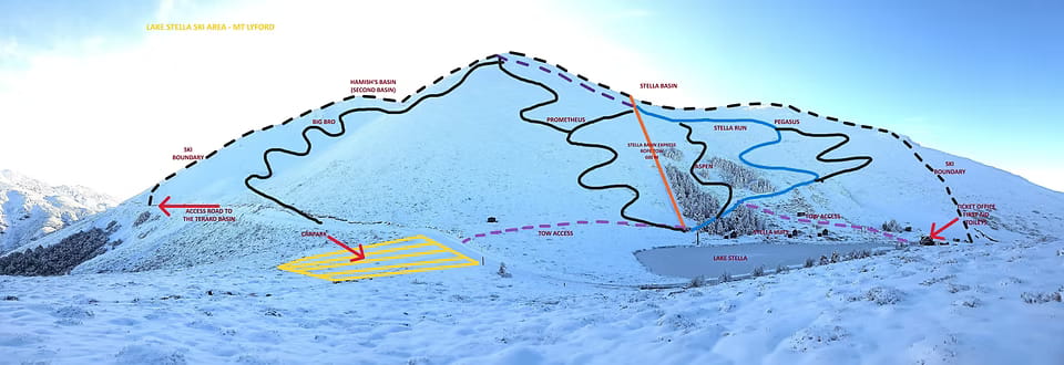 Stella Ski Area Mt Lyford Ski Resort Piste Map