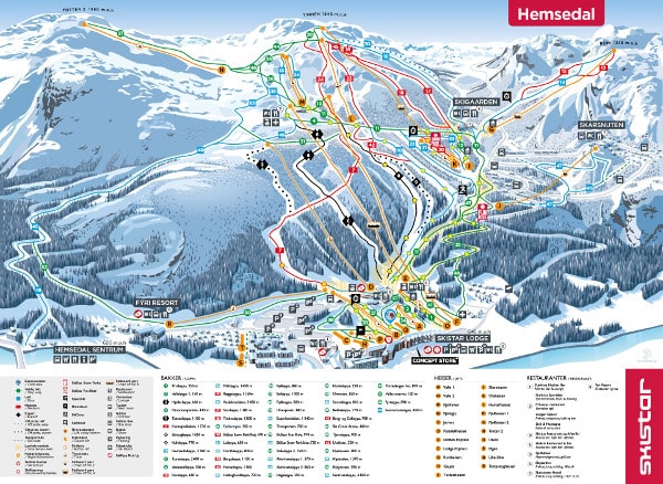 Hemsedal Ski Resort Piste Map